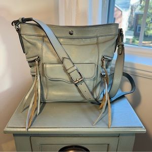 REBECCA MINKOFF Crossbody Bag Dexter Blue Leather Handbag Zip